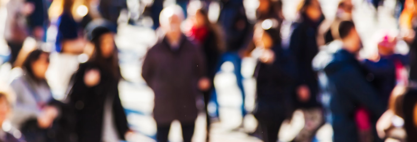 crowd walking Scranton