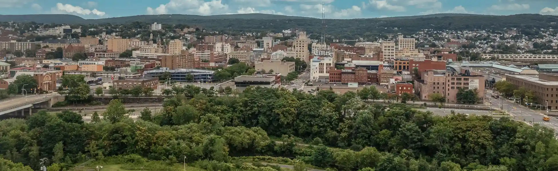 Neon color image of a band playing and people singing along