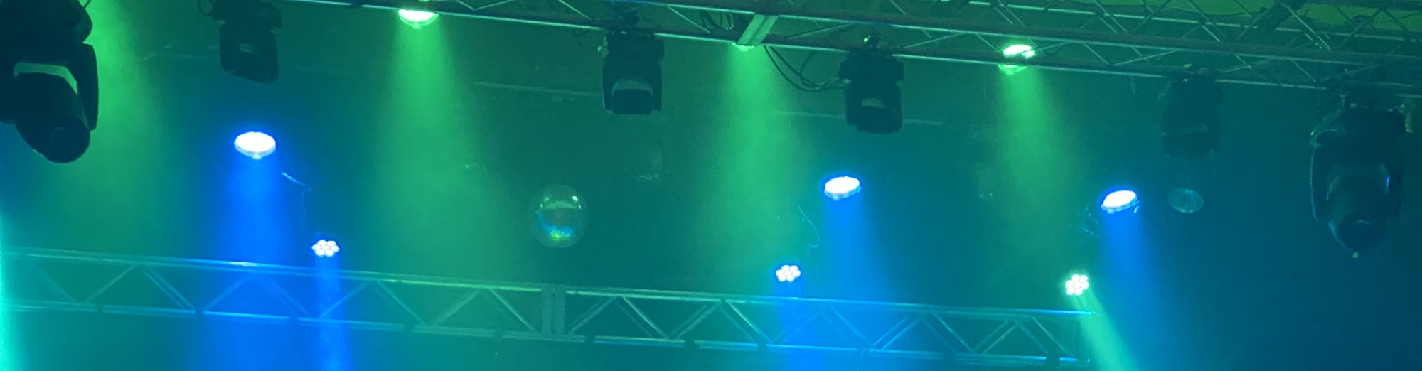 blue and green theater stage lights Scranton